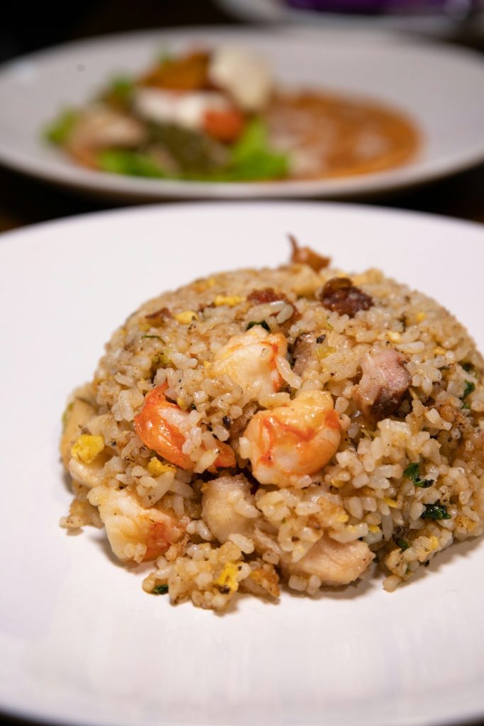 Chinese wok seafood fried rice